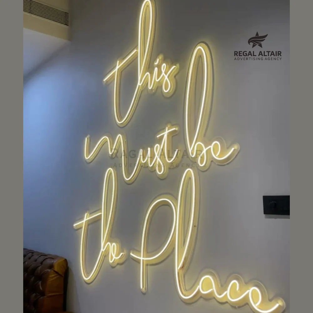 Neon lit 3D sign